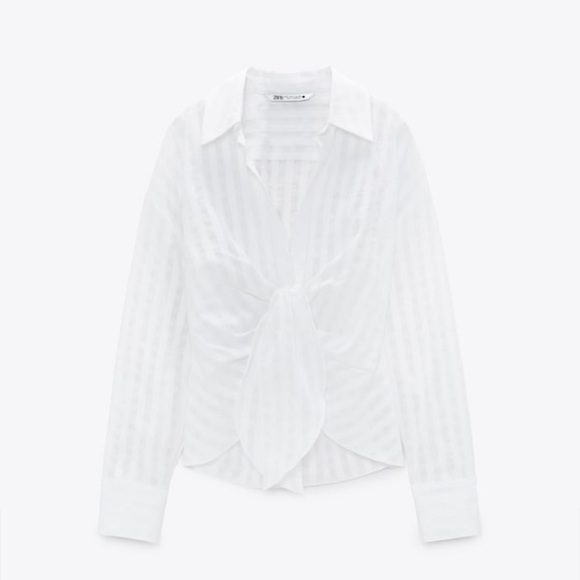 Zara Tops - Zara - Draped Tied Shirt
